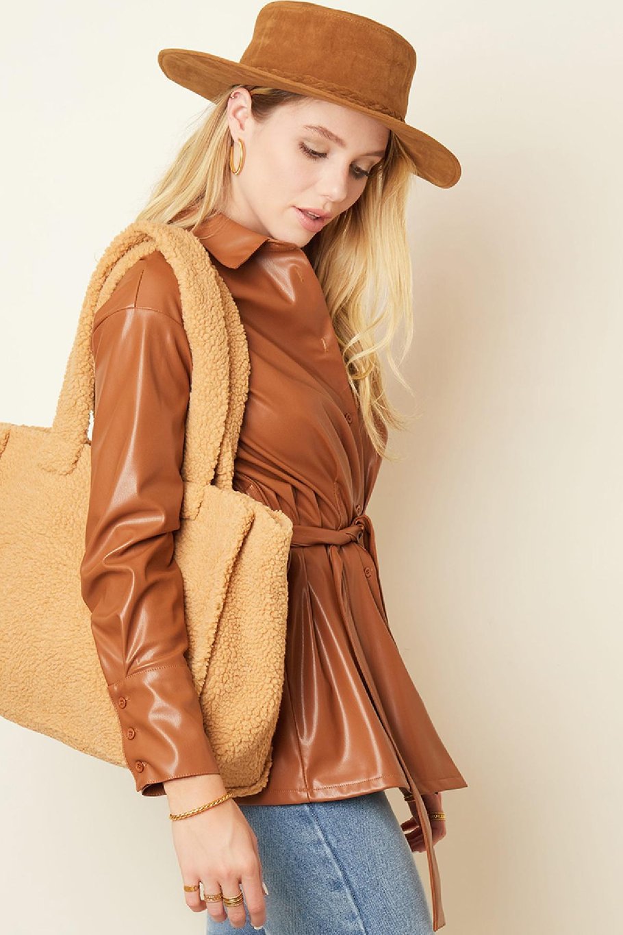 Teddy-Shopper-Tasche Braun Polyester Bild4